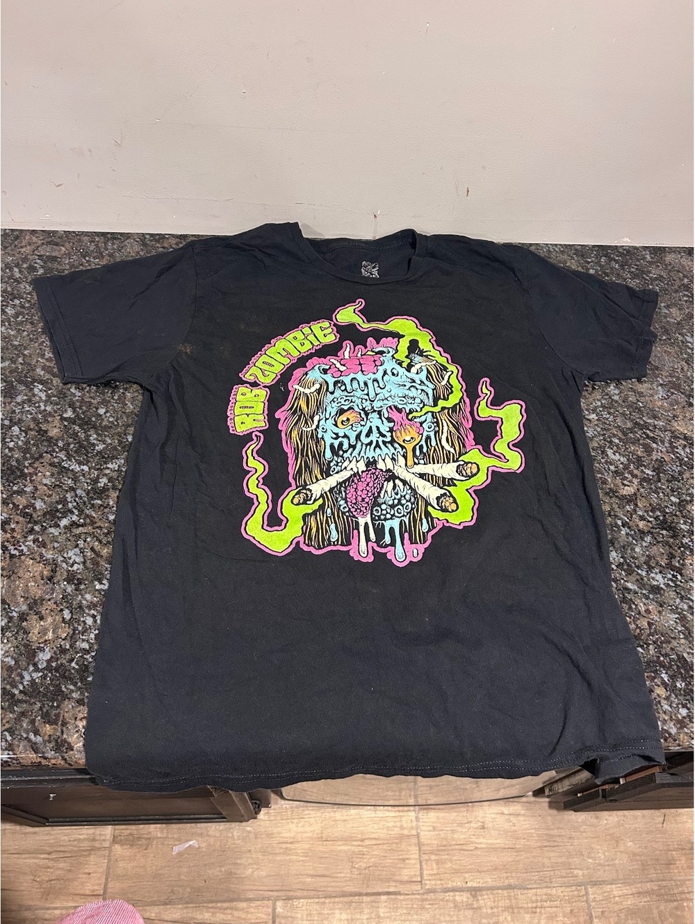 Rob Zombie Smoke Your Grass T-shirt Black Mens Large 100% Cotton
